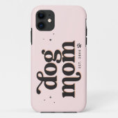 Best Dog Mam Trendy Retro Typografie en Pawprint Case-Mate iPhone Case (Achterkant)