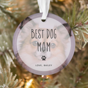 Best Dog Mam Twee handgeschreven foto's Ornament