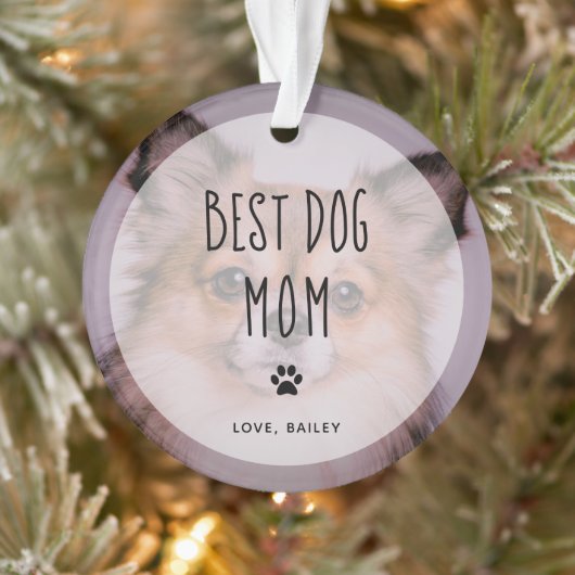 Best Dog Mam | Twee handgeschreven foto's Ornament (Boom)