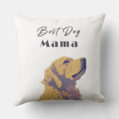 Best Dog Mama Baby Pillow – Cute Yellow Dog Illust Kussen (Achterkant)