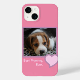 Best Dog mammie ooit roze Text Pet Beagle Foto Case-Mate iPhone 14 Hoesje