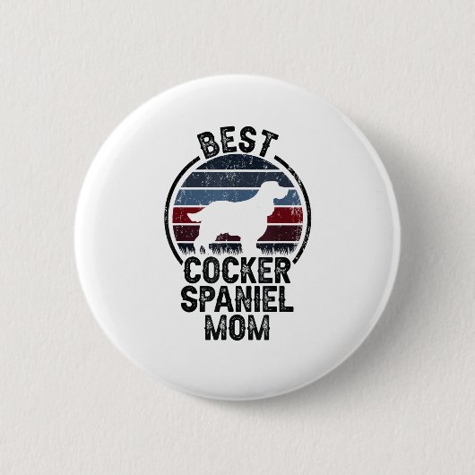Best Dog Moeder Mam -  Cocker Spaniel Ronde Button 5,7 Cm (Voorkant)
