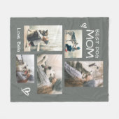 Best Dog Mom 5 Photo Collage Cozy Fleece Deken (Voorkant (Horizontaal))