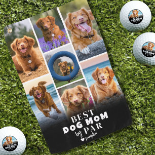 Best Dog Mom beroemd gemaakt door Par Photo Collag Golfhanddoek