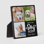 Best DOG MOM Custom 3 Photo Collage Fotoplaat (Voorkant)