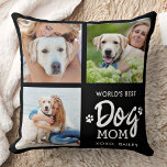 Best DOG MOM Custom 3 Photo Collage Kussen<br><div class="desc">'s Werelds beste hond mama... Verrassend je favoriete Dog Mam deze Moederdag, verjaardag of Kerstmis met deze superschattige douane-foto-inkuilkussens. Pas deze foto van de hond aan met je 3 favoriete foto's en namen. Ideaal geschenk voor alle hondenmoeders en -hondenliefhebbers. Geweldig cadeau van de hond. COPYRIGHT © 2022 Judy Burrows, Black...</div>