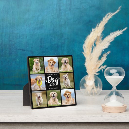 Best DOG MOM Custom 8 Photo Collage Fotoplaat (Insitu)