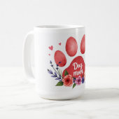 Best Dog Mom Ever – 15 oz Floral Mug Koffiemok (Voorkant links)