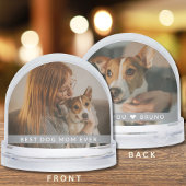 Best Dog Mom Ever 2 Photo Personalized  Gift Sneeuwbol
