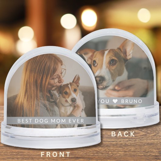 Best Dog Mom Ever 2 Photo Personalized  Gift Sneeuwbol