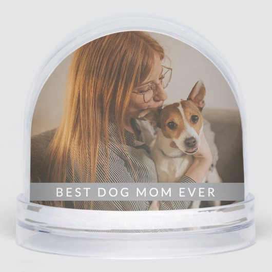 Best Dog Mom Ever 2 Photo Personalized  Gift Sneeuwbol (Voorkant)