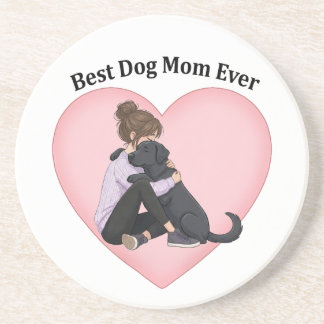 Best Dog Mom Ever Black Lab Zandsteen Onderzetter