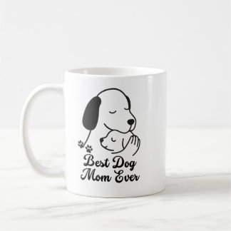 Best Dog Mom Ever Cute Puppy Design Koffiemok