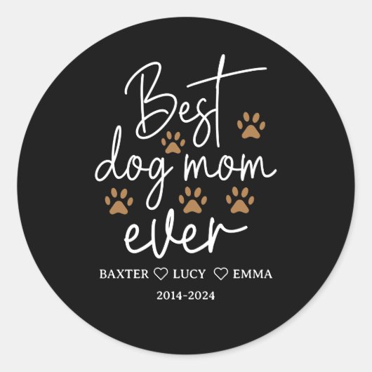 Best Dog Mom Ever | Happy Mother’s Day Ronde Sticker (Voorkant)