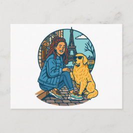 Best Dog Mom Ever in Paris Briefkaart