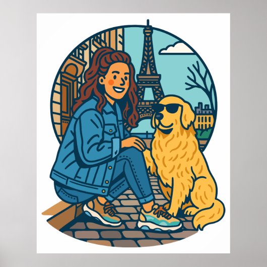 Best Dog Mom Ever in Paris Poster (Voorkant)
