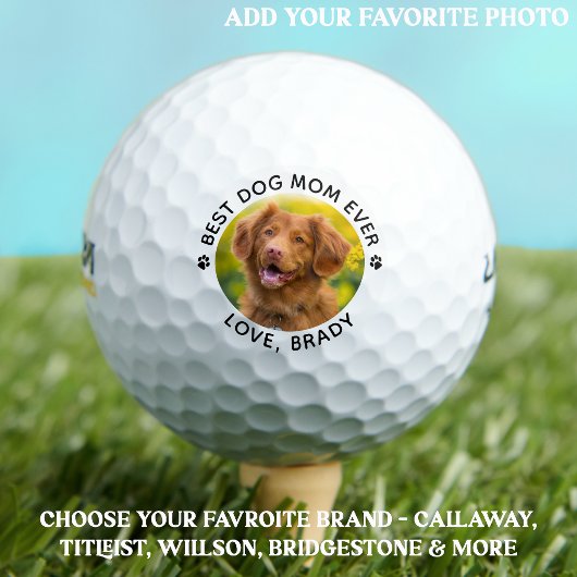 Best DOG MOM Ever Personalized Pet Photo Wilson Golfballen