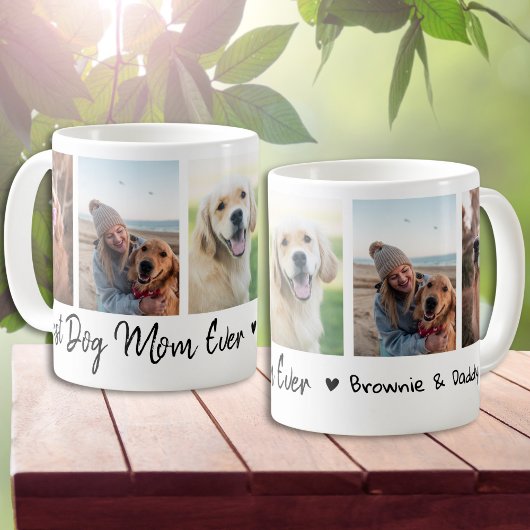 Best Dog Mom Ever Pet 5 Photo Collage White Koffiemok