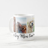 Best Dog Mom Ever Pet 5 Photo Collage White Koffiemok (Voorkant links)