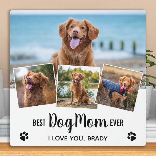 Best DOG MOM Ever Trendy Photo Collage Fotoplaat
