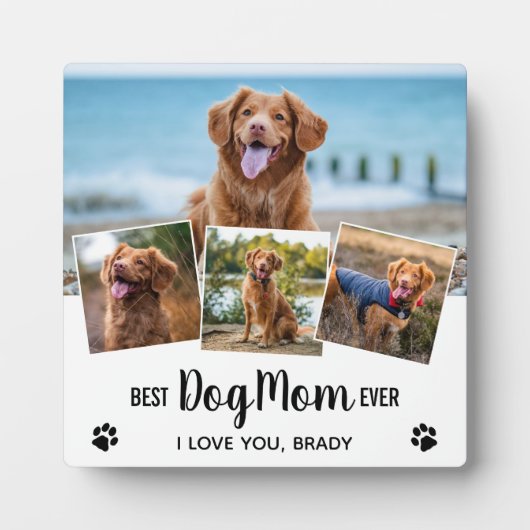 Best DOG MOM Ever Trendy Photo Collage Fotoplaat (Voorkant)