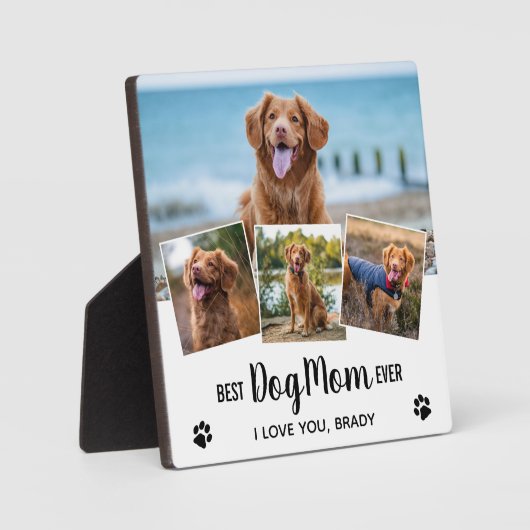 Best DOG MOM Ever Trendy Photo Collage Fotoplaat (Voorkant)
