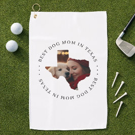 Best Dog Mom in Texas Custom Photo Golfhanddoek