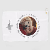 Best Dog Mom in Texas Personalized Photo Golfhanddoek (Horizontaal)