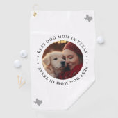 Best Dog Mom in Texas Personalized Photo Golfhanddoek (Insitu)