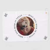 Best Dog Mom in Texas Personalized Photo Golfhanddoek (Horizontaal)