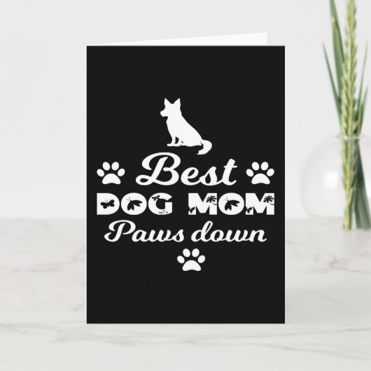 Best Dog mom paws down Kaart (Voorkant)
