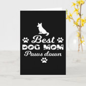 Best Dog mom paws down Kaart (Gele Bloem)