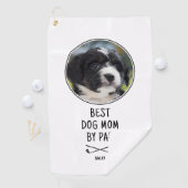 Best Dog Mom van Par Moederdag Custom Photo Golfhanddoek (Insitu)