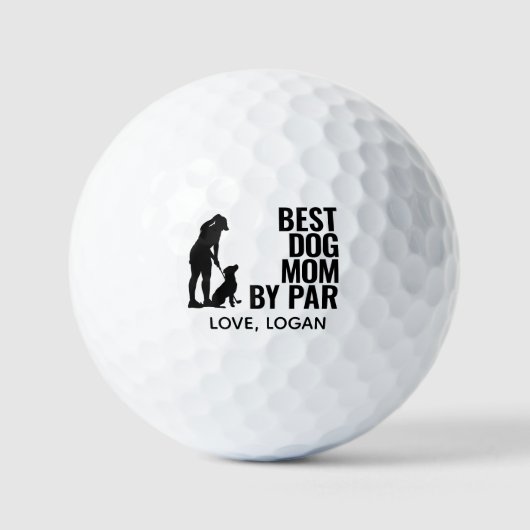Best Dog Mom van Par Simple met aangepaste tekst Golfballen (Voorkant)