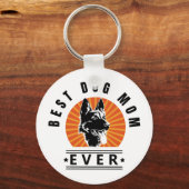Best Dog Mum Ever German Shepherd Dog Sunburst Sleutelhanger (Voorkant)