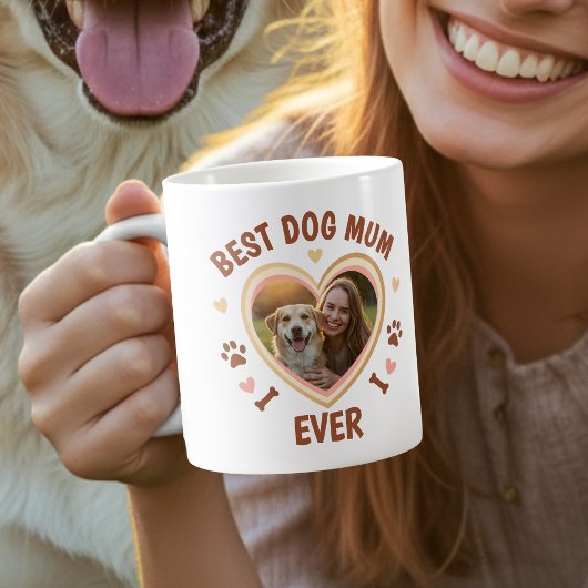 Best Dog Mum Ever Photo Heart Koffiemok