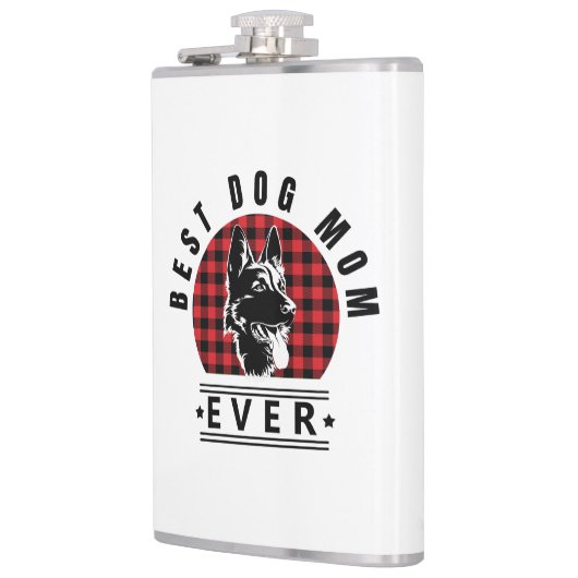 Best Dog Mum Ever Shepherd Dog Buffalo Check Heupfles (Links)