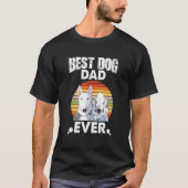 Best Dog Pa ever stare bull Terrier en Bedlingto T-shirt (Voorkant)