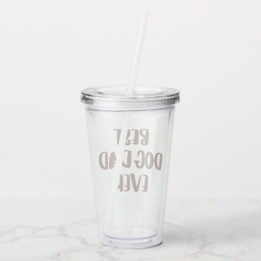 Best Dog Pap Ever Acryl Drinkbeker (Achterkant)