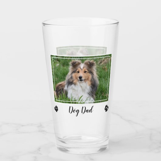 Best Dog Pap Ever - Pap Birthday Foto Cute Dog Pap Glas (Voorkant)