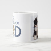 Best Dog Pap Ever, Paw Print & Denim, Foto Grote Koffiekop (Voorkant)