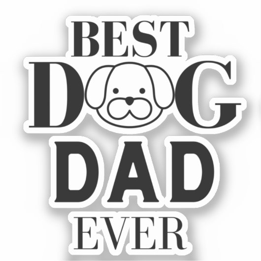 Best Dog Pap Ever Sticker (Voorkant)