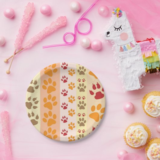 Best Dog Paw Print Pets Patroon Papieren Bordje (Feest)
