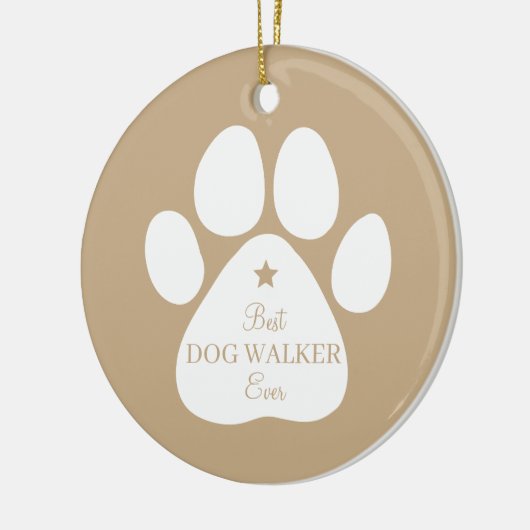 Best Dog Walker Ever, Paw Print Ceramic Ornament (Links)