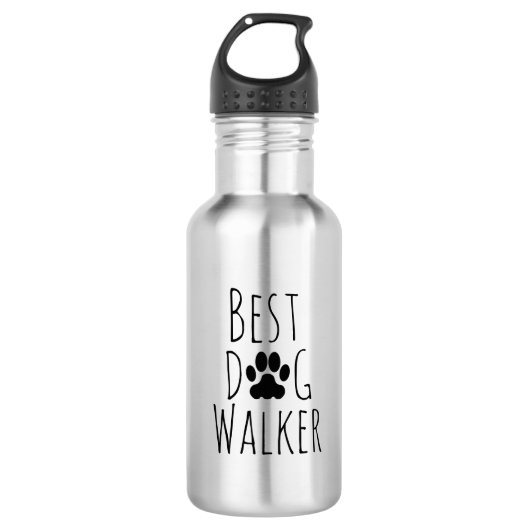 'Best Dog Walker' Playful Paw Print Pet Caregiver Waterfles (Voorkant)