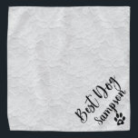 Best Dog Wedding Pet Personalized White Lace Bandana<br><div class="desc">Dit ontwerp kan worden gepersonaliseerd door de Edit optie van het Ontwerp te kiezen. Je kunt ook overdragen naar andere objecten. Neem contact met me op via colorflowcreations@gmail.com of gebruik de chatoptie bovenaan de pagina als u dit ontwerp op een ander product wilt plaatsen of hulp nodig hebt. Bekijk meer...</div>