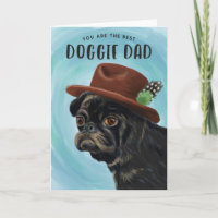 Best Doggie Dad Cute Pug Vaderdag