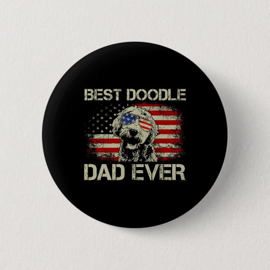 Best doodle Dad 7 juli Gift Goldendole Ronde Button 5,7 Cm (Voorkant)