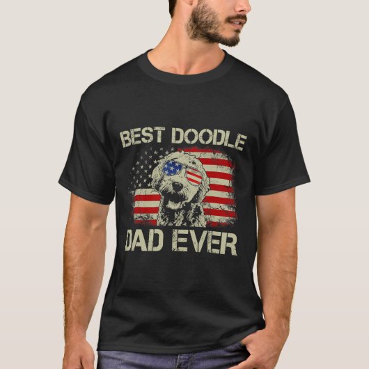 Best doodle Dad over tshirt Goldendole 4th of Ju (Voorkant)