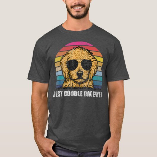 Best doodle Pa ooit  Retro Goldendole T-shirt (Voorkant)